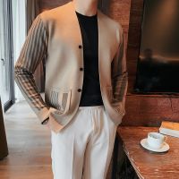 【YD】 2023 Brand Mens Sweater Jacket Knitwear Cardigan Sleeve Business Sweatercoat Men Clothing