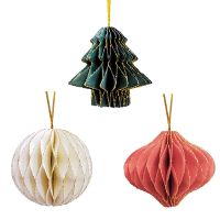 Christmas Decoration Lantern Spherical Ornaments Creative Paper Honeycomb Ball Christmas Tree Pendant Party Decorations