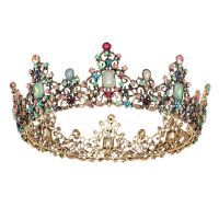 Jeweled Baroque Queen Crown - Rhinestone Wedding Crowns and Tiaras for Women, Costume Accessories