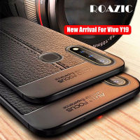 Roazic สำหรับ VIVO Y19 โทรศัพท์กรณี Soft Silicon คาร์บอนไฟเบอร์หนัง Soft Full COVER casing