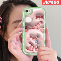 เคส JIUMOO สำหรับ Xiaomi Redmi โน๊ตเคส Y1 5A ลายการ์ตูนน่ารักหมู3D แฟชั่นขอบครีมลูกคลื่นกันกระแทกหลากสีเคสโทรศัพท์แบบใสกรอบซิลิโคนเคสนิ่มโปร่งใสป้องกันเลนส์กล้อง