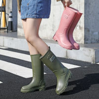 ผู้หญิงรองเท้าฝนสูงรองเท้ายางกันน้ำผู้หญิงทำงานสวน galoshes ตกปลากลางแจ้งน้ำรองเท้าสำหรับผู้ใหญ่ Women