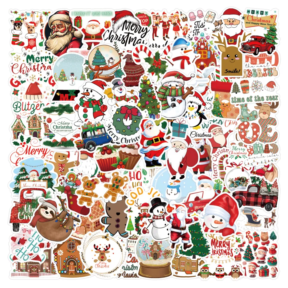 Christmas Stickers Cute Merry Christmas Vinyl Stickers For Water