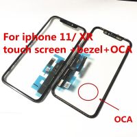 【Thriving】 1/5pcs tested original lcd touch panel digitizer sensor glass with frame + oca film glue for xr 11 screen cover repairing