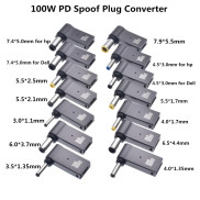 100W PD Spoof Plug Converter Type C Female to 7.4x5.0mm 4.5x3.0mm