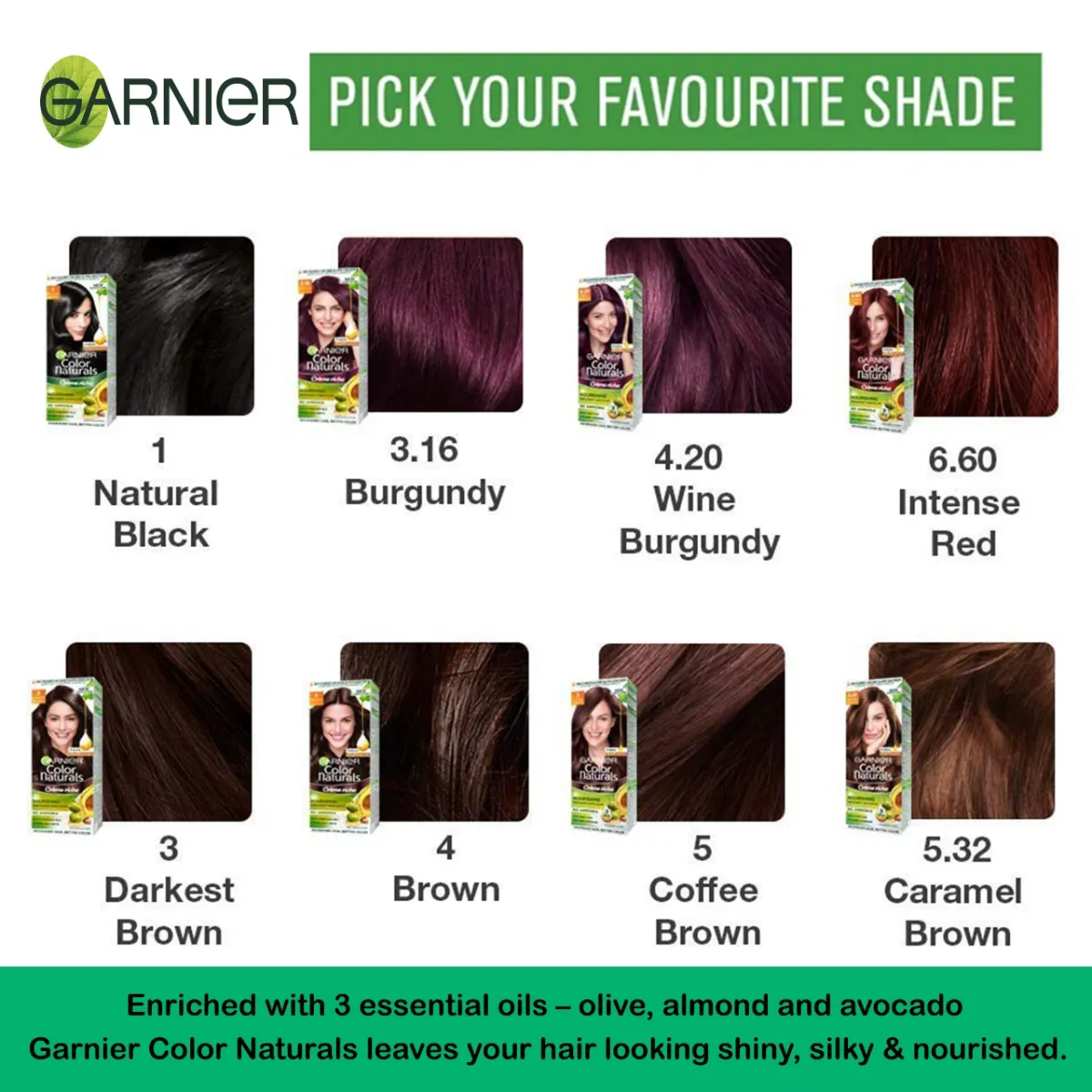 Garnier Color Naturals BLACK Cream Hair Color-55ML | Lazada