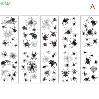 ?【Lowest price】HOMA 10แผ่น/แพ็คใหม่ฮาโลวีนวันหยุดหน้าแต่งหน้า terror Spider TATTOO Sticker