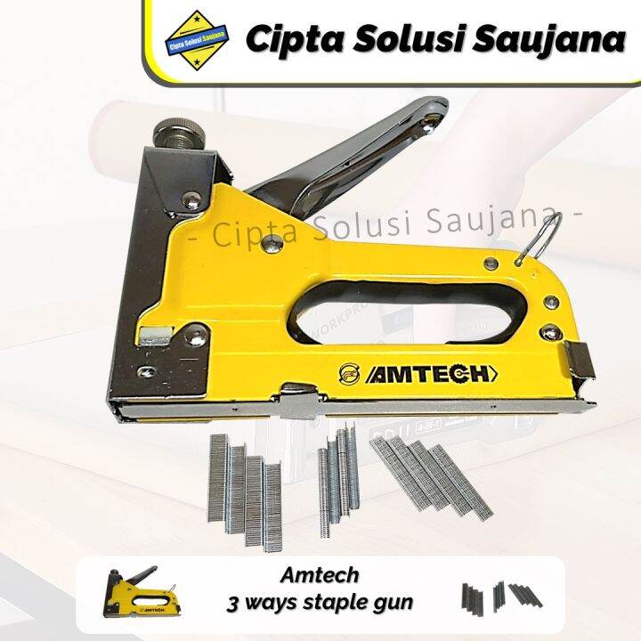 STAPLES TEMBAK GUN TACKER AMTECH 3 IN 1 HEAVY DUTY STEPLES TEMBAK JOK