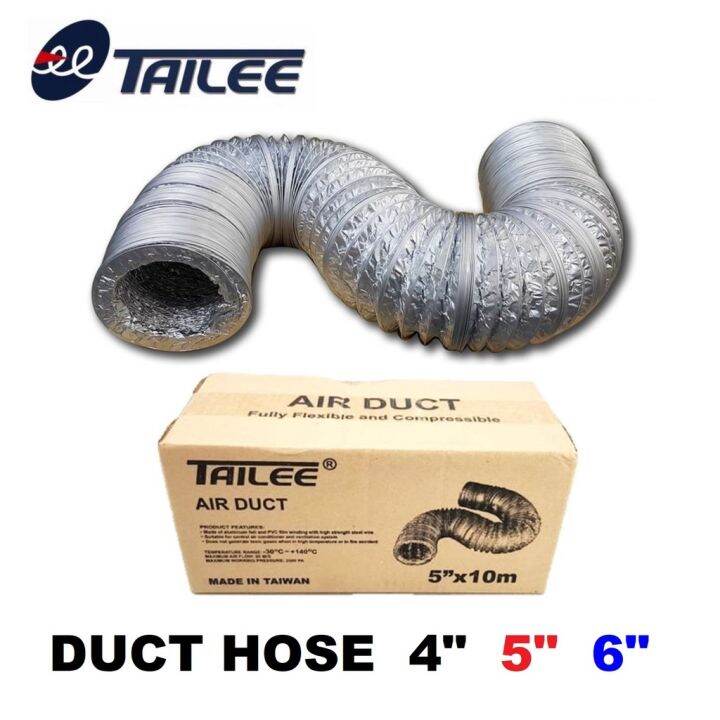 TAILEE ALUMINUM FLEXIBLE AIR DUCT HOSE 4 5 6 X 10 MTS Lazada PH
