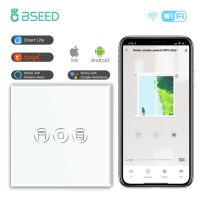 Bseed สวิตช์ชัตเตอร์โรลเลอร์ไร้สาย Wifi ไร้สายสวิตช์ Wifi สีขาวดำสีทองรองรับ Tuya ชีวิตอัจฉริยะ