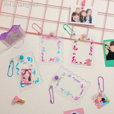 28GD Cute Kpop Idol Photocards Storage with Keychains Girls Cartoon PVC Card Holder