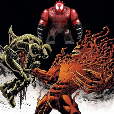 Miniตัวเลข Marvel สารพิษสไปเดอร์แมนป้องกันพิษ Deadpool Avengers บล็อกตัวต่อของเล่นสำหรับเด็ก