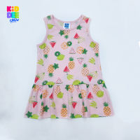 KiddeeCrew เสื้อเด็ก เสื้อกระโปรงสี ชมพูลายผลไม้ Fruit Pink Tunic Top เหมาะสำหรับอายุ 1-8 ปี