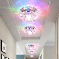 3-color Dimming LED Downlight Embedded Ceiling Light Living Room Corridor Aisle Crystal Ceiling Lamp 3W5W High-quality Crystal