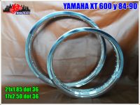 "ALUMINIUM" POLISH F&amp;R WHEEL RIM 21x1.85 (DOT36) and 17x2.50 (DOT36) for YAMAHA XT600 year 1984-1990 // วงล้ออลูมิเนียมปัดเงา ขอบ 21x1.85 (36รู) และ 17x2.50 (36รู) (2 วง) สินค้าคุณภาพดี