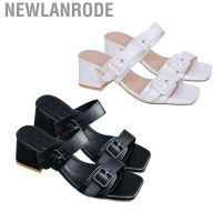 COD Newlanrode Summer Sandals  Soft Slip Resistant Adjustable Women Heeled Double Buckle for Club Female