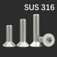 2-20 Buah ISO14581 GB2673 M3 M4 M5M6M8 Baja Tahan Karat SUS316 Torx Sekrup Countersunk Enam Lobus Sekrup Keamanan Mesin Kepala Datar