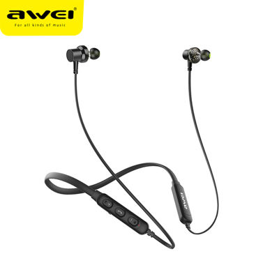 AWEI G20BLG30BL Neckband HiFi Wireless Bluetooth-compatible Earphones Earbuds Noise Cancelling Stereo Deep Bass For Phone