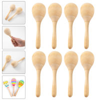 Creamnin 8pcs Diy Wood Painting Maracas ที่ยังไม่เสร็จมือทาสีปาร์ตี้ Maracas Favours