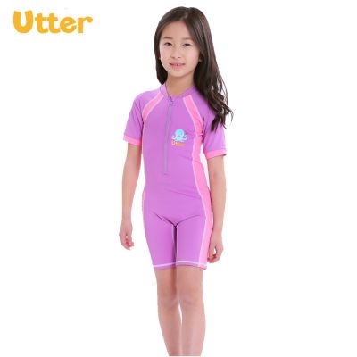 UTTER UVP50 1 Set Baby Kids Cartoon Printed Short Sleeve Swim Wear for Children Boys Girls Swimsuits Sport Beachwear