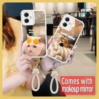 Mirror surface Full edging Phone Case For Redmi Note12 5G China flower Anti drop airbag Soft case Makeup mirror lovely