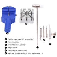 11pcs Watch Repair Tool Set Watch Link Band Slit Strap Bracelet Chain Pin Remover For Replace Shortening Lengthening Watchband Accessories