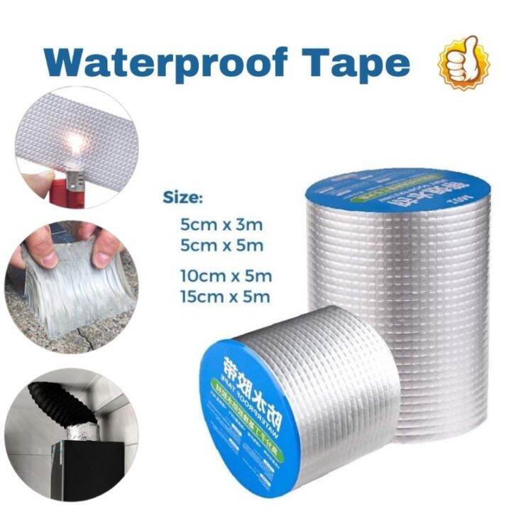 aluminum-foil-butyl-sealing-tape-super-waterproof-sealers-adhesive-sealant-wall-crack-stop-leaks-roof-pipe-repair-duct-fix-tape