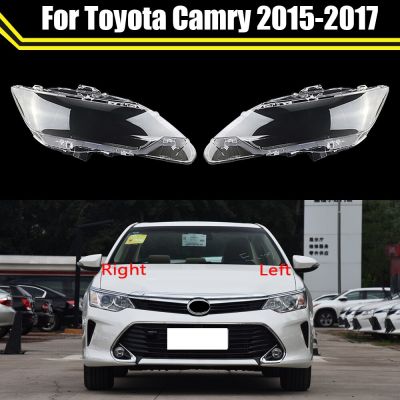 ฝาครอบเลนส์ไฟหน้าด้านหน้าของรถที่ครอบไฟหน้าแบบกระจกเคสโปร่งใสอัตโนมัติหมวกแต่งทรงผมสำหรับ Toyota Camry 2015 2016 2017