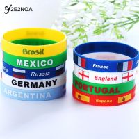 1 Buah Gelang Silikon Motif Bendera Negara Pria Wanita Gelang Persahabatan Olahraga Gelang Karet Gelang Gelang Aksesori Souvenir