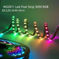 ☁♣✽ DC12V 5M WS2811 LED pixel strip light Rgb Full color 5050 Led strip ribbon flexible Addressable Digital LED tape 1 Ic Control 3