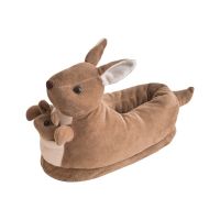 [NEW EXPRESS] Kangaroo Fuzzy Slippers Floor Shoes Women Indoor Parent child Fury Home Loafer Flip Flop Mother Kids House Funny Animal