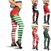 HOT HULXOIQQQEWV 573[] 2022 Christmas Elk Christmas Tree Santa Striped Yoga Pants Leggings Slim High Waist Elastic Women 39; S Pants XS-8XL