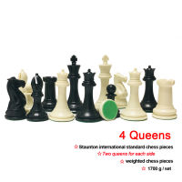4 Queens Chess Set King Height 108mm Staunton Standard Chess Pieces Weighted International Chess Game for Match Club IA12-qeangshe