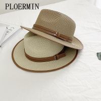 Panama Hat Summer Sun Hats For Women Man Beach Jazz Straw Hat For Men UV Protection Cap Chapeau Femmes 2021 Vacation