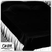 MOH_ผ้าห่ม OHM  เดี่ยว (เด็ก) ผ้าซาตินแท้ 440 เส้น (เกรดพรีเมี่ยม ไร้รอยต่อ) สีดำผ้าห่มกันหนาว  ผ้าห่มพกพา