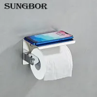 Quality Bathroom Wall Mount Phone Holder Toilet Paper Holder Stainless Steel Roll Holder Paper Shelf Bathroom Accessories BG-760 Toilet Roll Holders