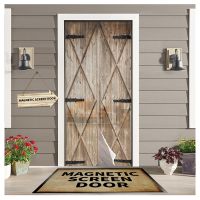 【LZ】 Barn Wooden Door Farm Magnetic Door Curtain Living Room Bedroom Home Anti-mosquito Screen Door Curtain