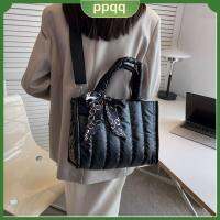 PPQQ ริบบิ้นหรูหรา ถุงสิริผ้า จุได้มาก ผ้าฝ้ายบุนวม กระเป๋า Crossbody ลำลองแบบสบายๆ กระเป๋าถือสำหรับพื้นที่ สำหรับผู้หญิง