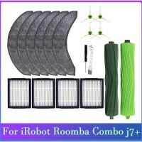 18ชิ้นสำหรับ Irobot Roomba C Ombo J7เครื่องดูดฝุ่นหุ่นยนต์อุปกรณ์ชิ้นส่วนยางแปรง HEPA กรองแปรงด้านข้างซับผ้า