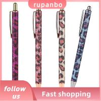 RUPANBO039392692ปากกาบอลพอยท์พิมพ์ลายเสือดาว4ชิ้นหมึกดำปากกาสำนักงาน1มม. ปากกาน่ารักสำหรับงานเลี้ยง