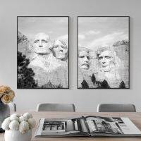 Mount Rushmore ภูมิทัศน์พิมพ์โปสเตอร์-อนุสรณ์แห่งชาติประธานาธิบดีอเมริกันรูปปั้นหินภาพวาดผ้าใบ Wall Art-ยอดนิยม Home Decor