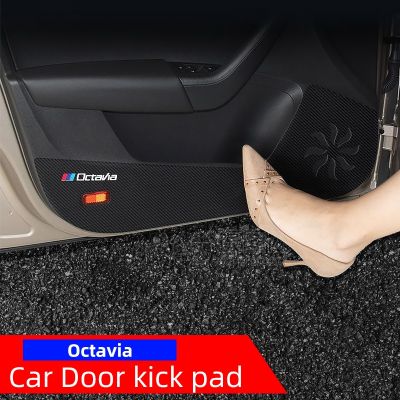 Applicable To KIA Octavia Pro Car Door Anti Kick Pad Co Driver Storage Box Protective Sticker Carbon Fiber Interior Sticker