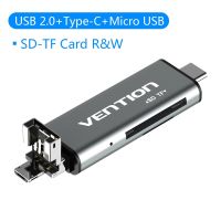 Vention ไมโครการ์ด SD อะแดปเตอร์สำหรับตัวอ่าน Type C ไมโคร USB การ์ดความจำ SD อะแดปเตอร์สำหรับ MacBook แล็ปท็อป USB 3.0 Sd/tf OTG การ์ดอ่านเครื่องอ่านการ์ด