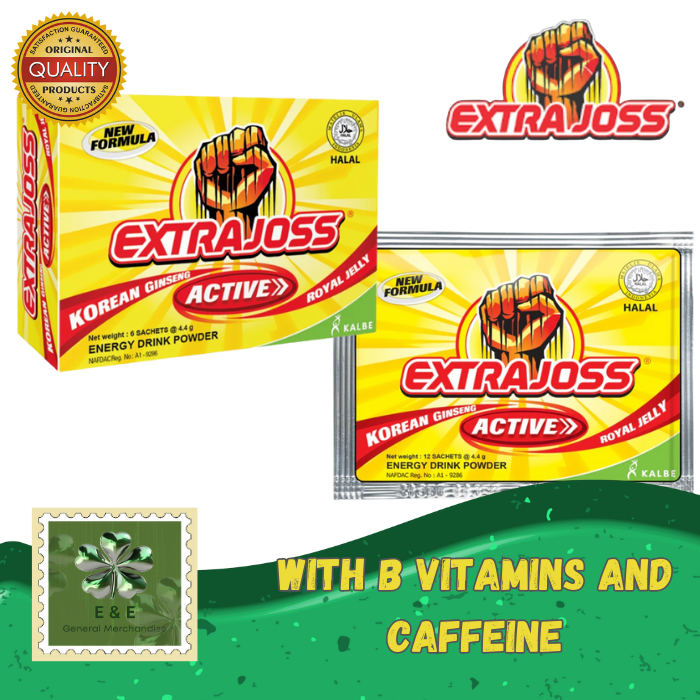 E & E Extra Joss Energy Drink Powder Box 6 sachets 4 g each E and E General Merchandise