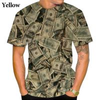 2023 newNew Fashion Dollar Money T-shirt Trendy Mens and Womens Hip Hop Street Cool Short-sleeved Top