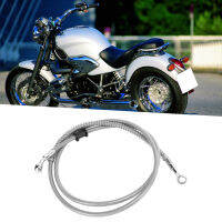 150cm/59.1in สายเบรครถจักรยานยนต์ Silver Steel PVC ฉนวนกันความร้อน Universal Motorbike Accessory