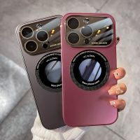 [Magnetic]เคสไอโฟน 11 12 13 14 Pro Max AG Hard Glass Casing With Camera Protector