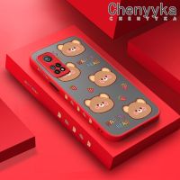 เคส Chenyyka สำหรับ Xiaomi 10T 10T Pro Redmi K30s การ์ตูนหมีมีความสุขดีไซน์ใหม่ขอบสี่เหลี่ยมเคสโทรศัพท์เนื้อแข็งผิวเกล็ดน้ำแข็งบางกันกระแทกปลอกซิลิโคนคลุมทั้งหมดเคสป้องกันเลนส์กล้อง