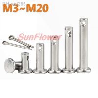 304 Stainless Steel with Hole Pin Shaft Cotter Pin Set Flat Head Cylindrical Pin Plug Pin Positioning Pin M3M4M5 M6 M8M10M12 M20