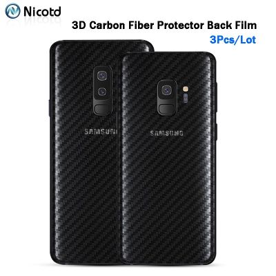 สติกเกอร์ด้านหลัง3ชิ้นสำหรับ [spot goods66]Samsung Galaxy A8 A6 J6 2018 Plus S9ปกป้องหน้าจอ S8คาร์บอนไฟเบอร์บนฟิล์มติดโทรศัพท์